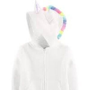 Oshkosh White Unicorn Glitter Hoodie for Baby Girl 12 Months